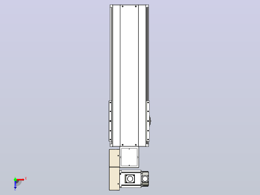 皮带直线轴半封闭可选导轨TPA-HNB-220D-176-L400-ML-Y-P1K-N3俯视图