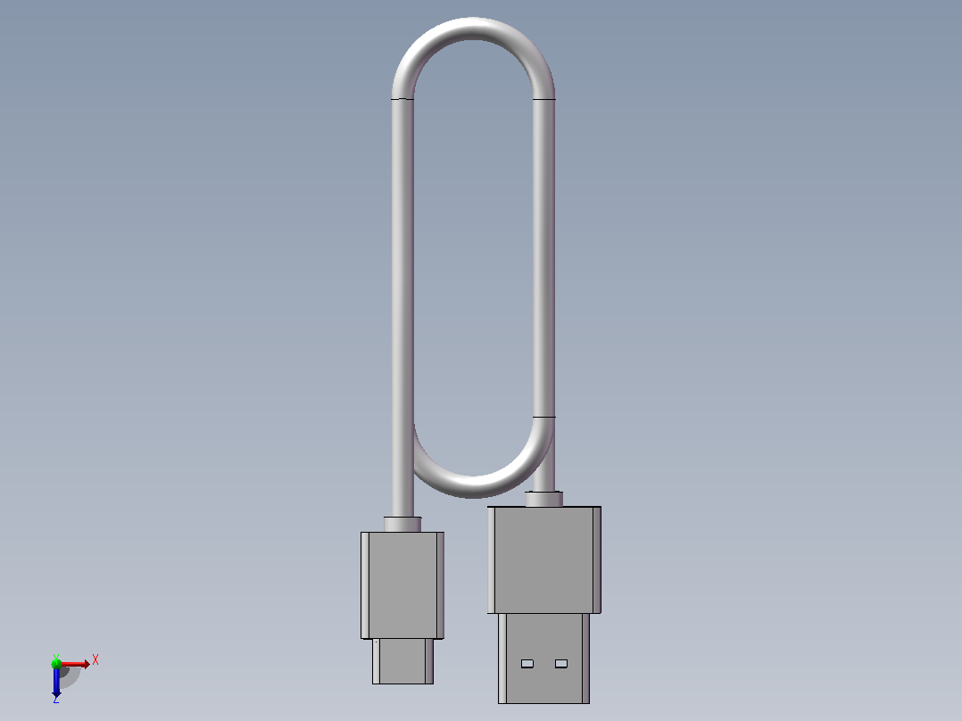 USB数据线俯视图