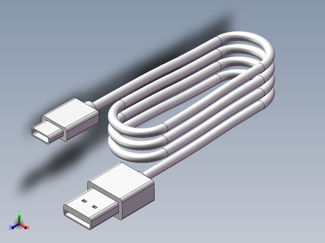 USB数据线正等轴测图