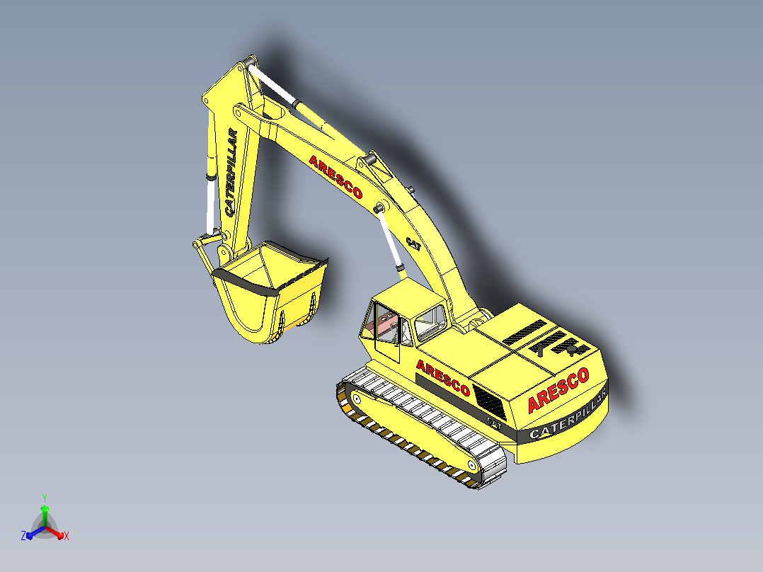 挖掘机三维图纸 (13)正等轴测图