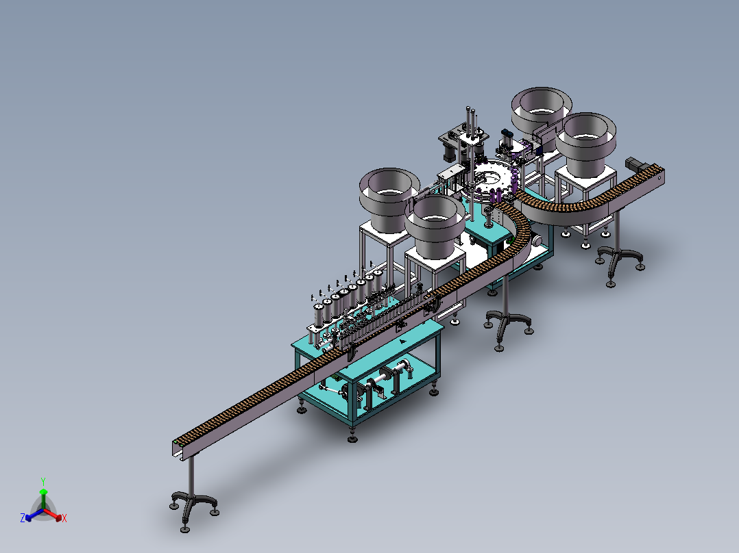 喷雾器灌装生产线正等轴测图