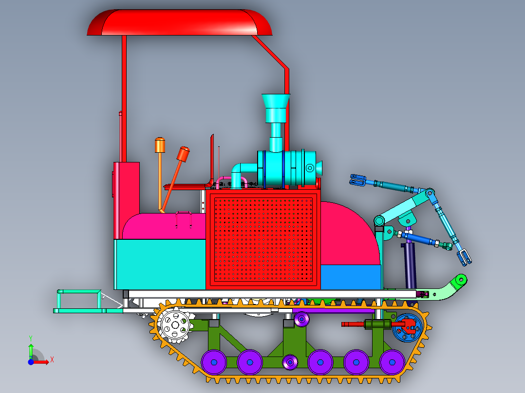 A9_履带式拖拉机SW2010（旋耕机）前视图