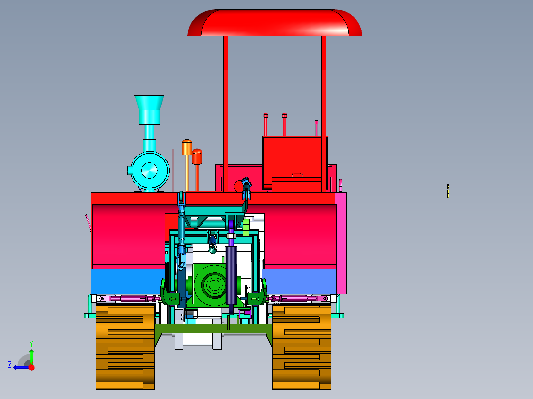 A9_履带式拖拉机SW2010（旋耕机）右视图