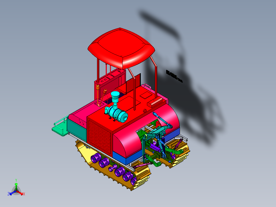 A9_履带式拖拉机SW2010（旋耕机）正等轴测图