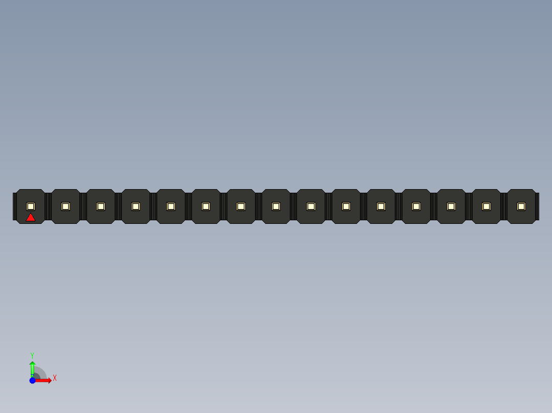 彩色公头100mil（2.54mm）系列-DS1021_black_1x15p_100mil_Type43_rev1.0前视图