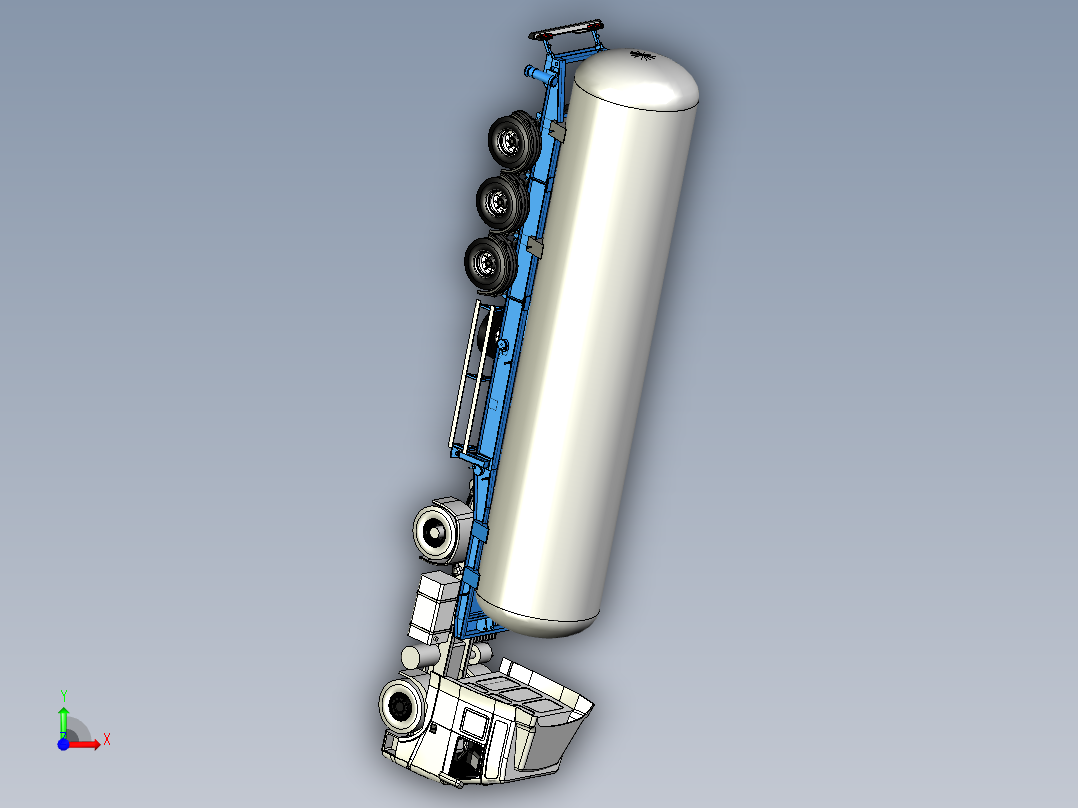 34-液化天然气卡车 3d模型图纸前视图