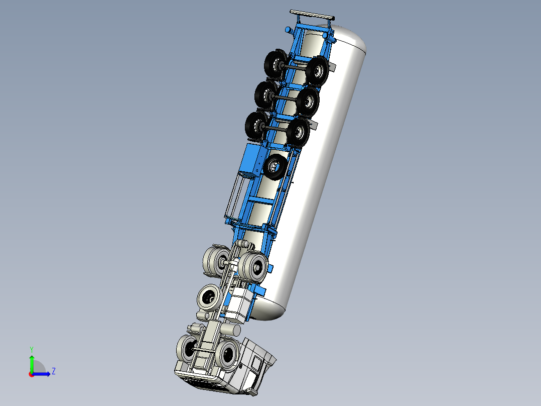 34-液化天然气卡车 3d模型图纸左视图