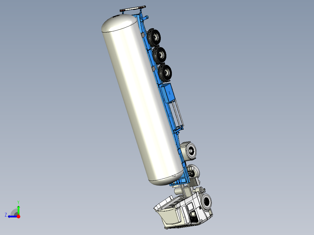34-液化天然气卡车 3d模型图纸右视图