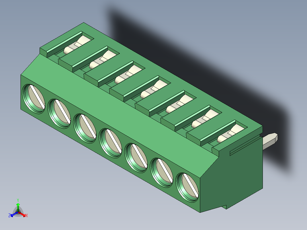 PCB Terminal Block 7 DEG381-3.5主视图