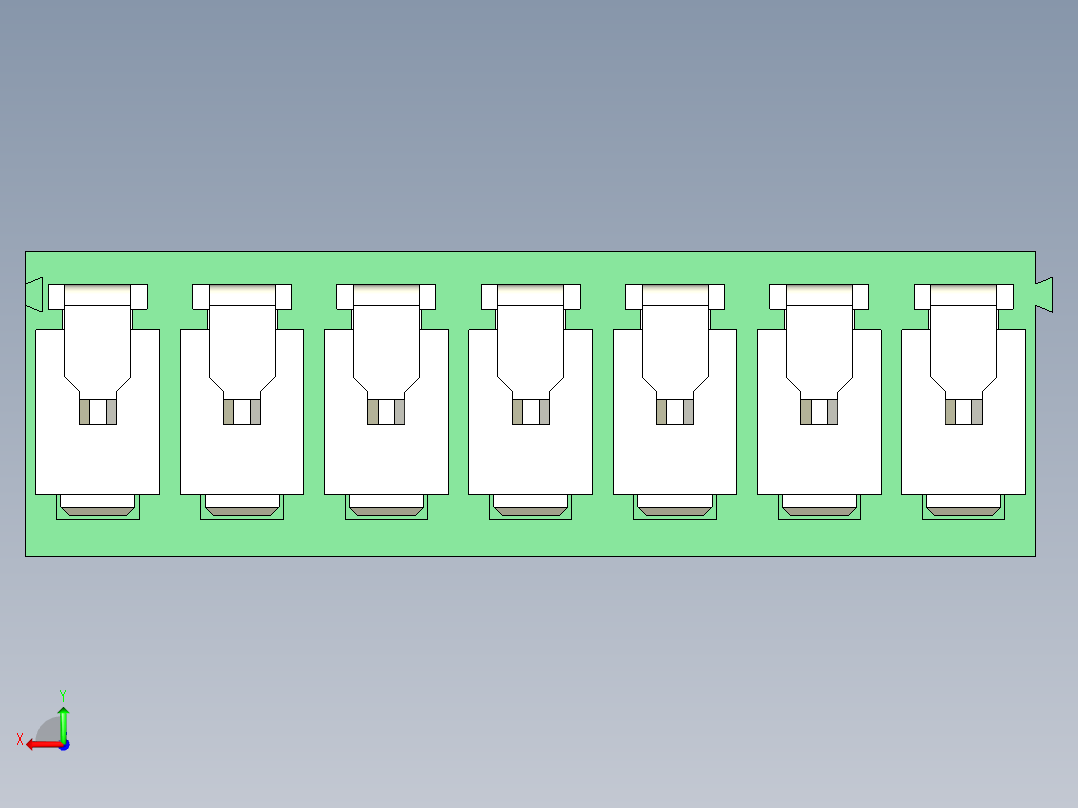 PCB Terminal Block 7 DEG381-3.5后视图