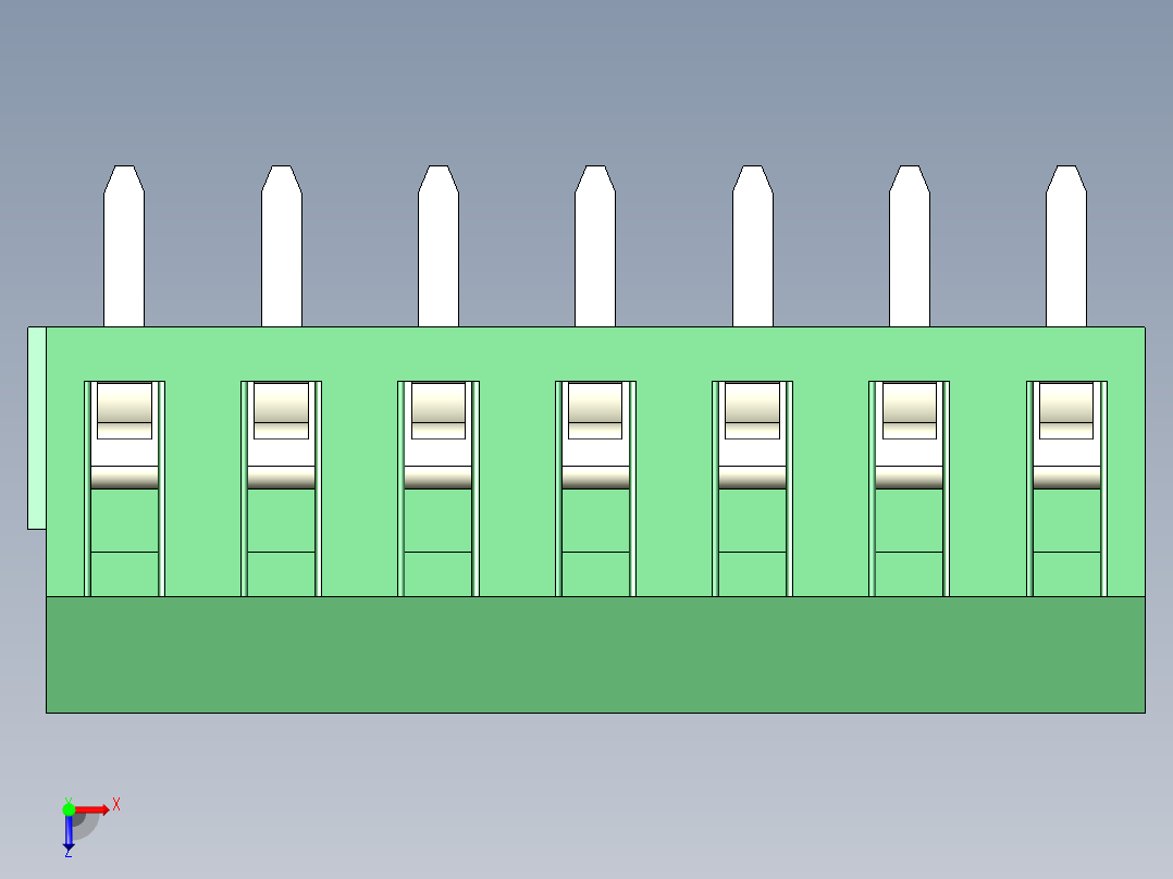 PCB Terminal Block 7 DEG381-3.5俯视图