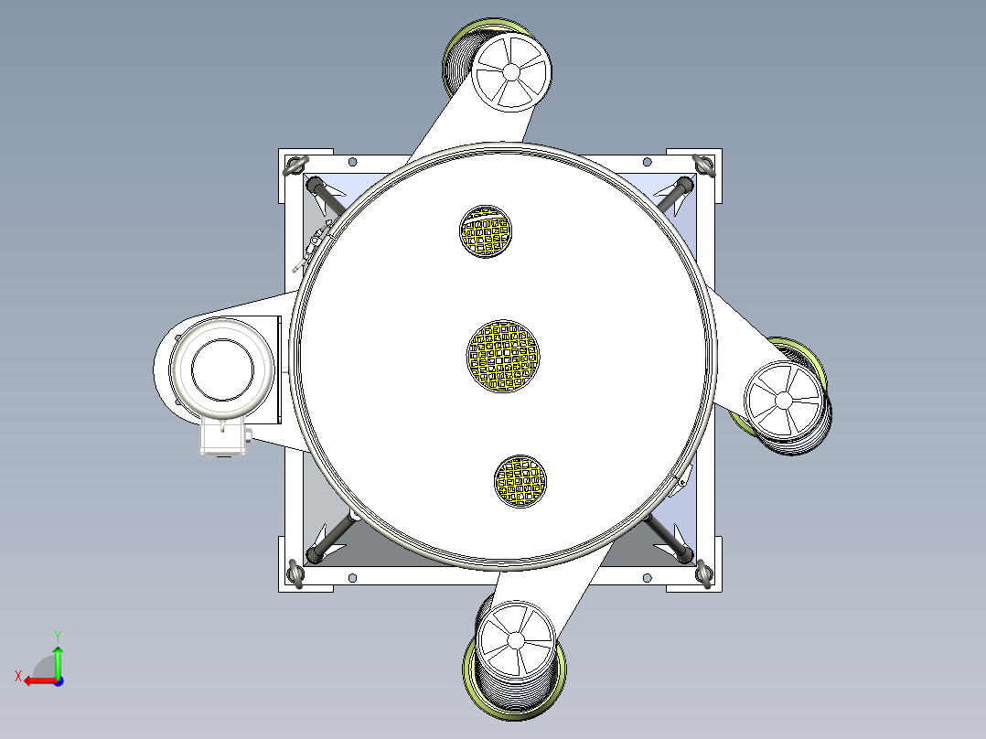 圆形摇摆筛三维SW模型后视图