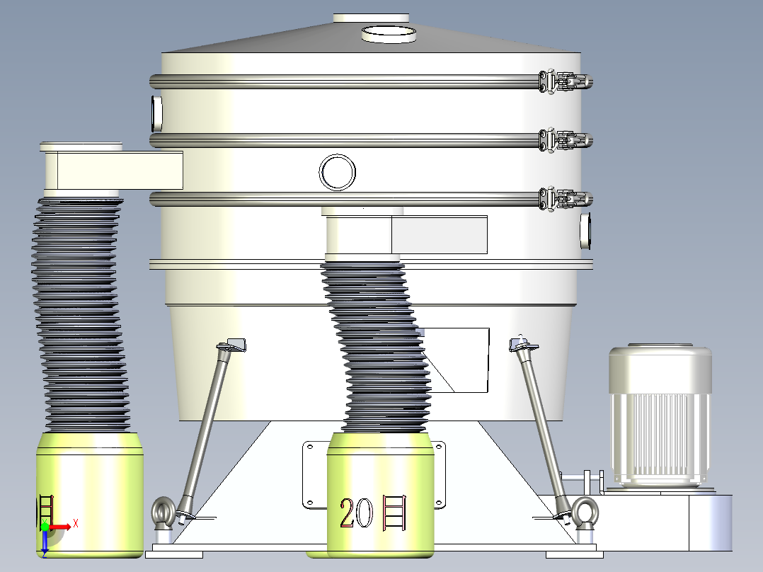 圆形摇摆筛三维SW模型俯视图