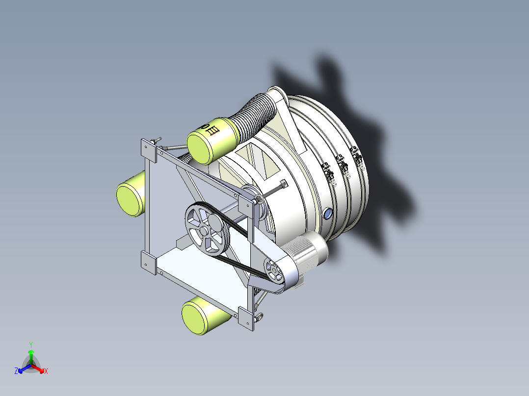 圆形摇摆筛三维SW模型正等轴测图