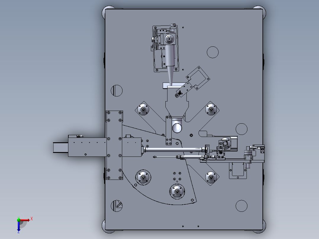 旋转盘激光机俯视图