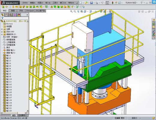 机床600T油压机3D模型 非标自动化设备3D图纸3D模型缩略图