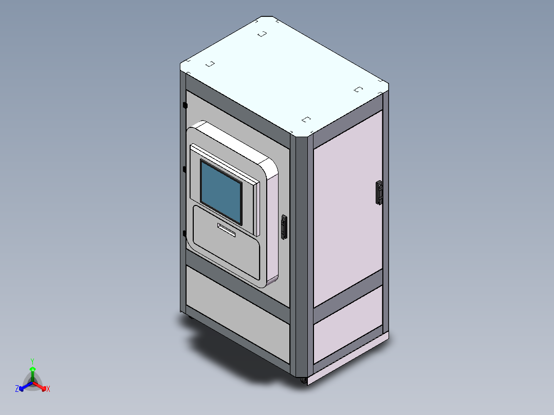 一款电气柜外观结构设计1245531正等轴测图
