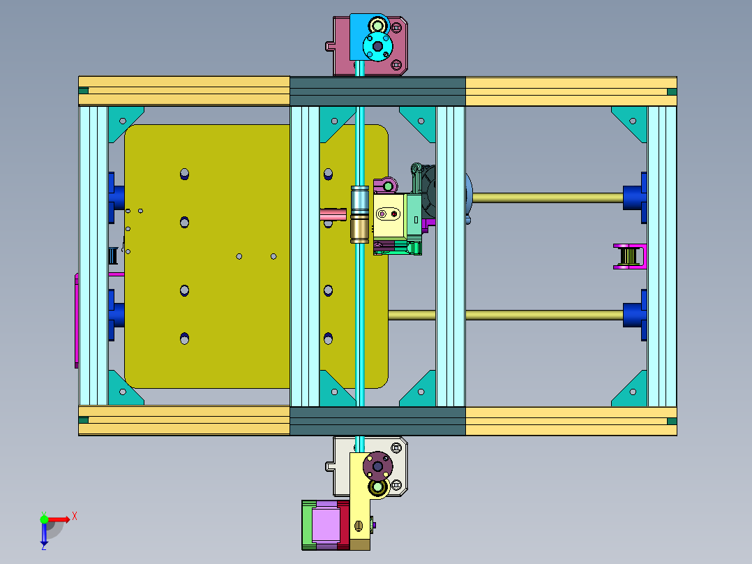 高速与精度架构开源3D打印机俯视图