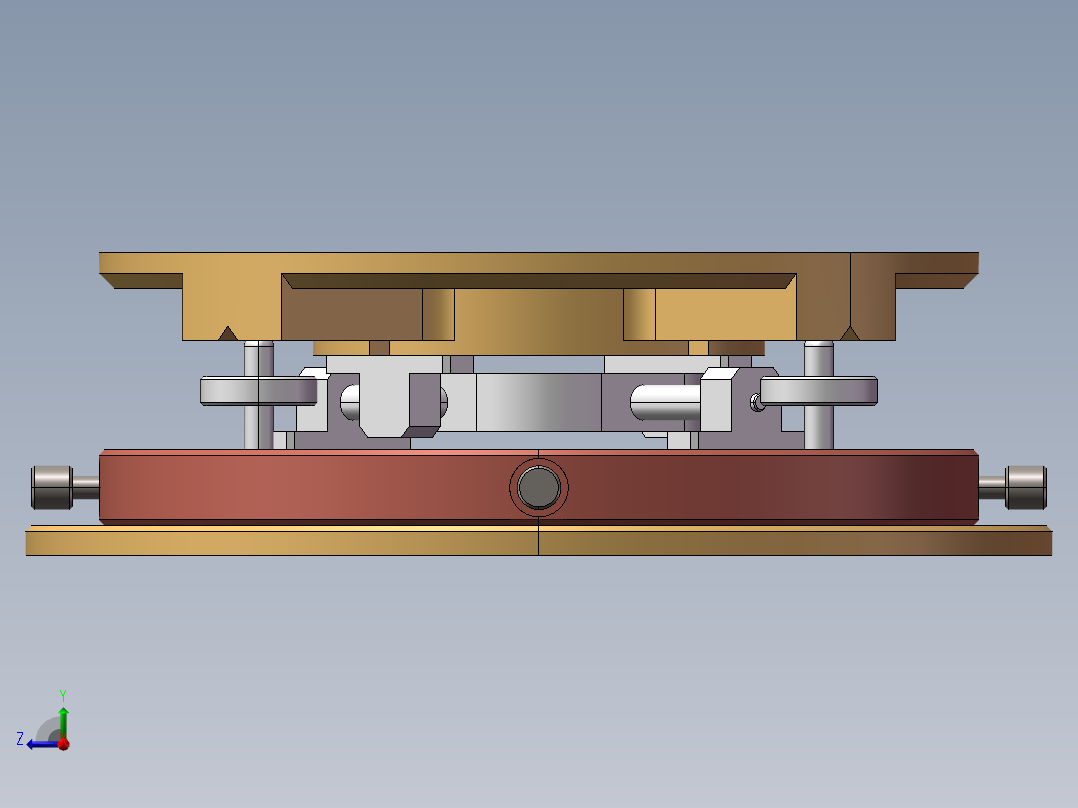 精密调心调平工作台设计资料含三维二维说明书右视图