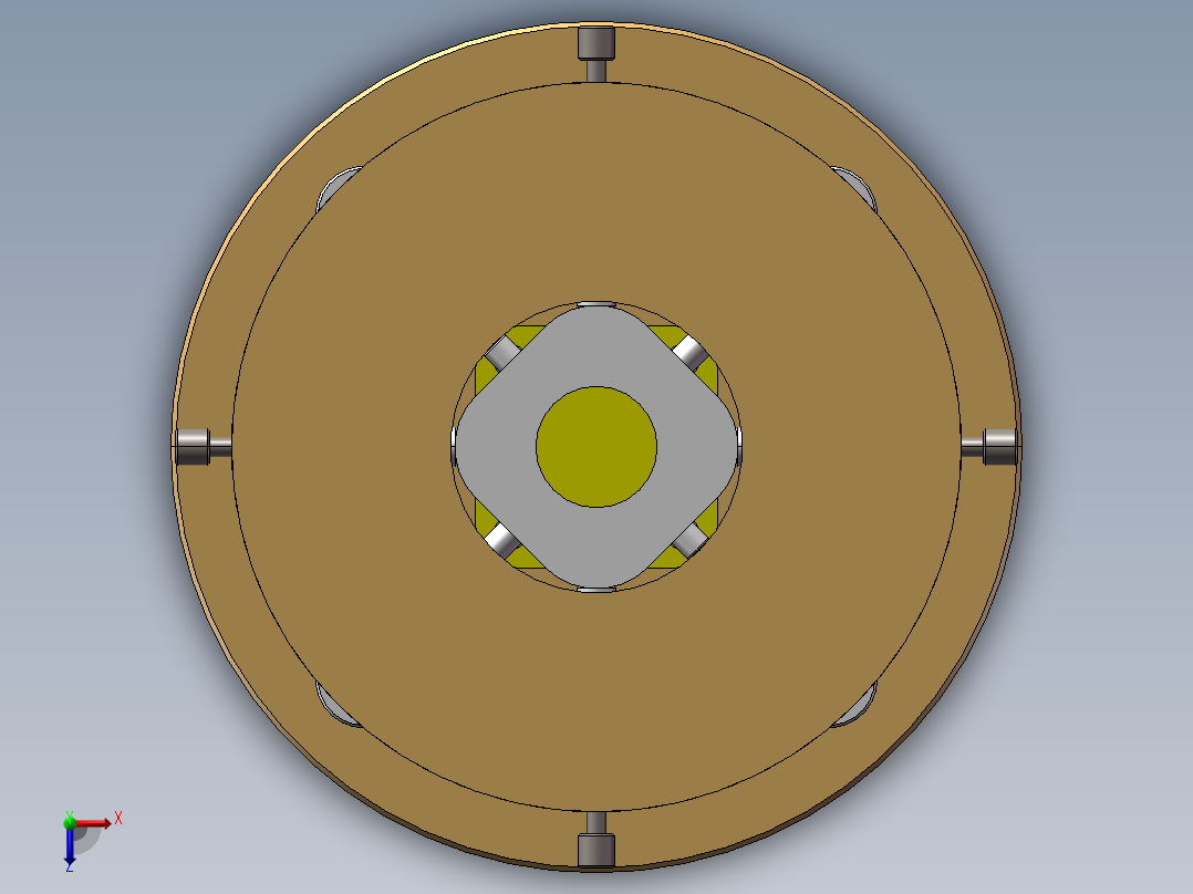 精密调心调平工作台设计资料含三维二维说明书俯视图