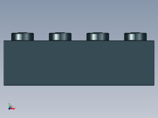 乐高套装 4421基本积木-301026 Black Brick 1 x 4.STEP前视缩略图