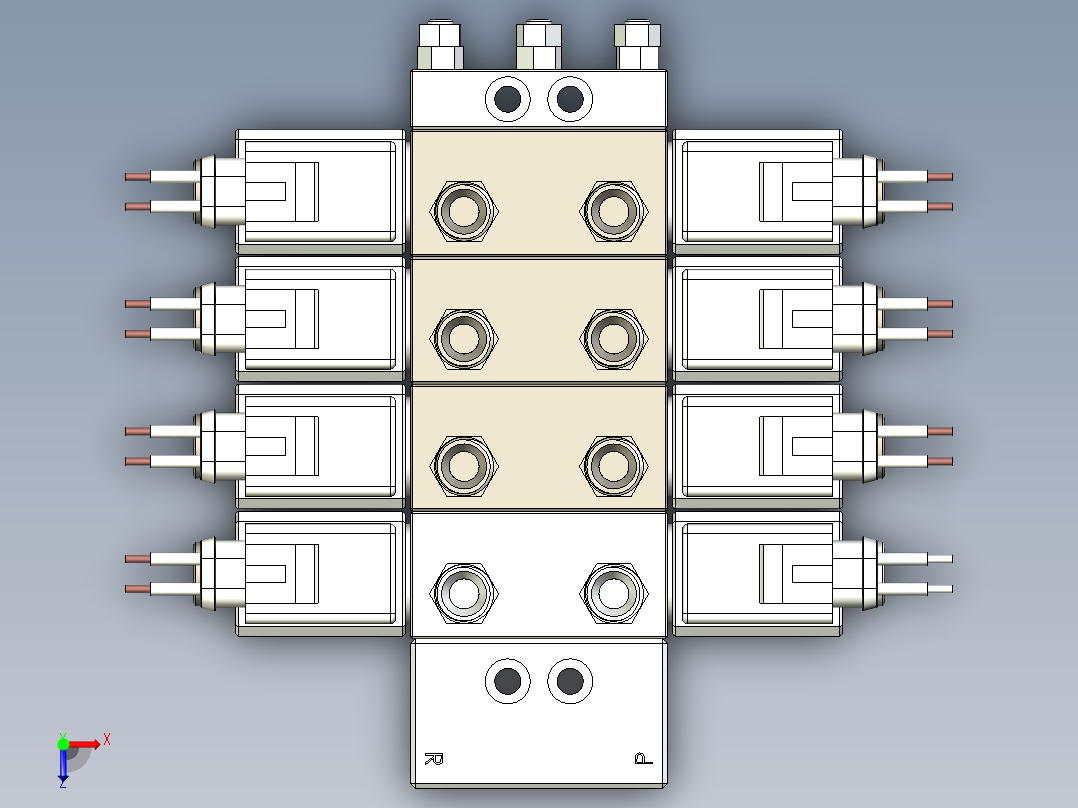 多功能紧凑型电磁阀俯视图