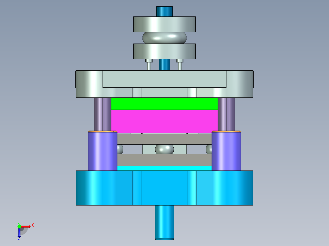 JX685-U型 U形 弯曲件的冲压模具设计【三维proe】俯视图
