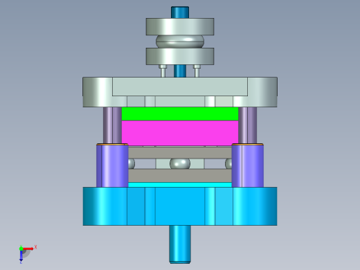 JX685-U型 U形 弯曲件的冲压模具设计【三维proe】俯视缩略图