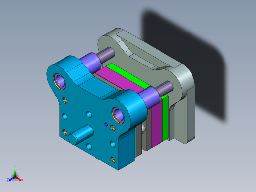 JX685-U型 U形 弯曲件的冲压模具设计【三维proe】正等轴测缩略图