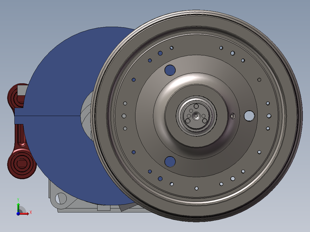 HXD3轮对抱轴电机齿轮箱前视图