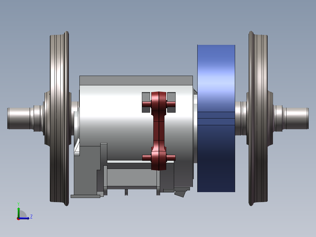 HXD3轮对抱轴电机齿轮箱左视图