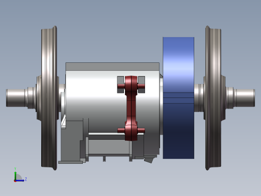 HXD3轮对抱轴电机齿轮箱左视缩略图