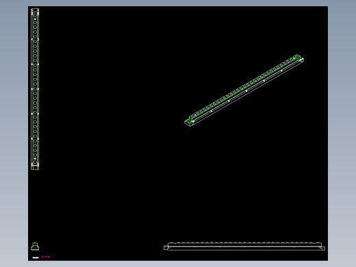 空氣浮上式萬向滾珠條(T溝型)AFU(A)-2D多系列多零件图纸模型