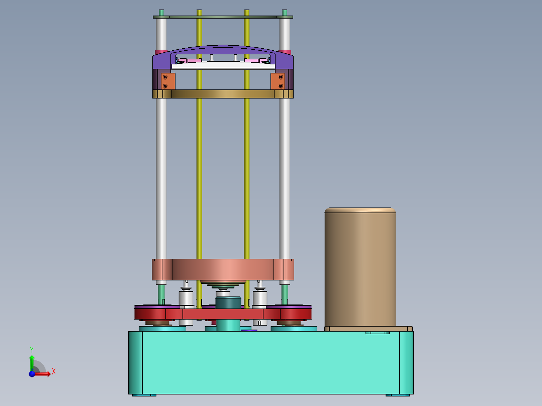 标准振筛机构三维SW带参前视图