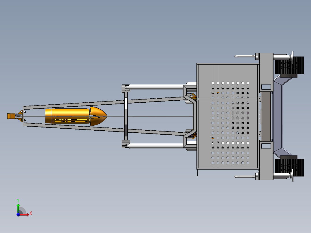 小型成孔台车冲爪车（钻孔台车）前视图