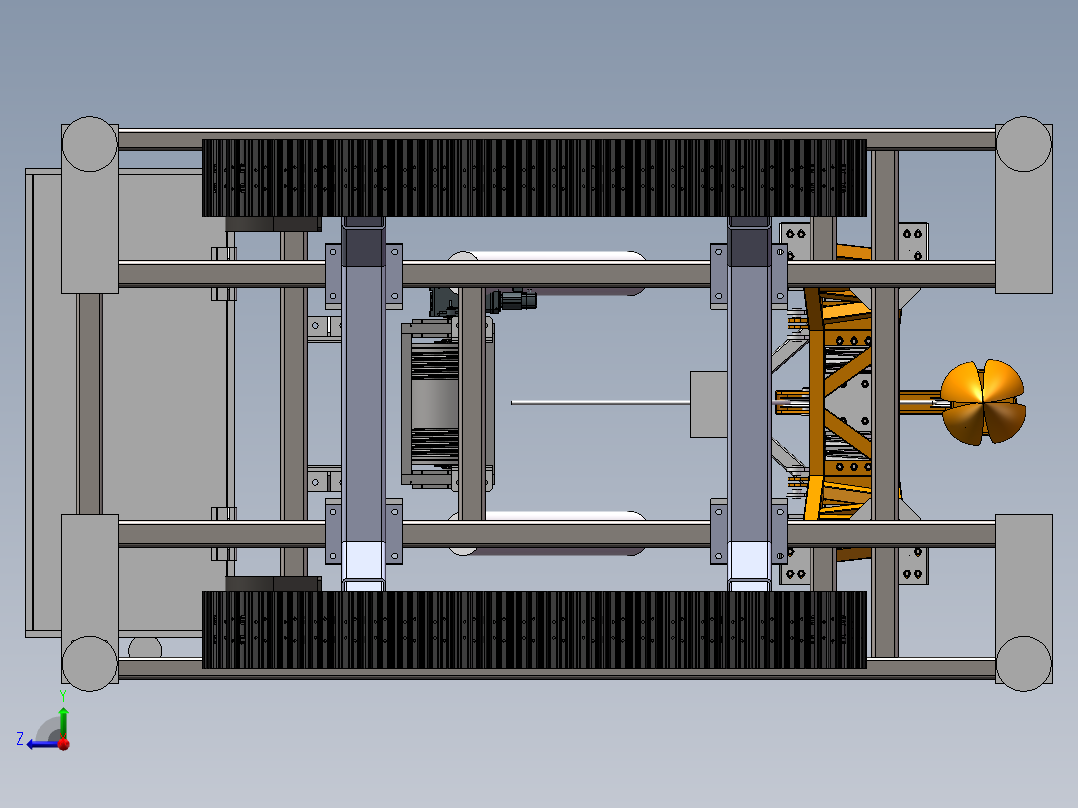 小型成孔台车冲爪车（钻孔台车）右视图