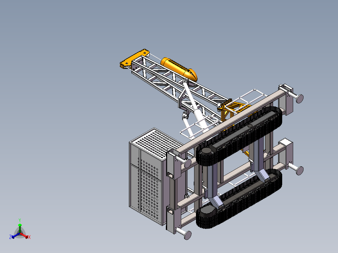 小型成孔台车冲爪车（钻孔台车）正等轴测图