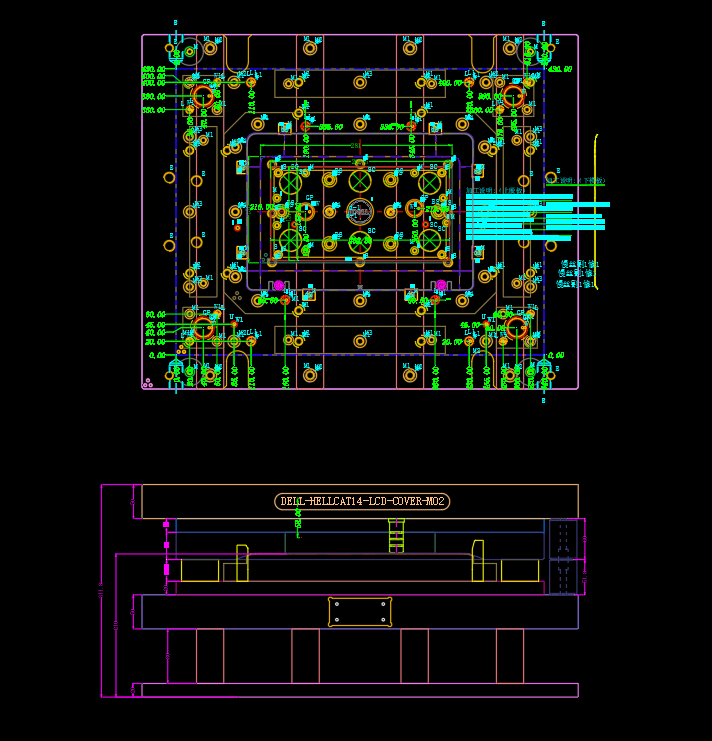 3C类电脑外壳预折弯模具设计图