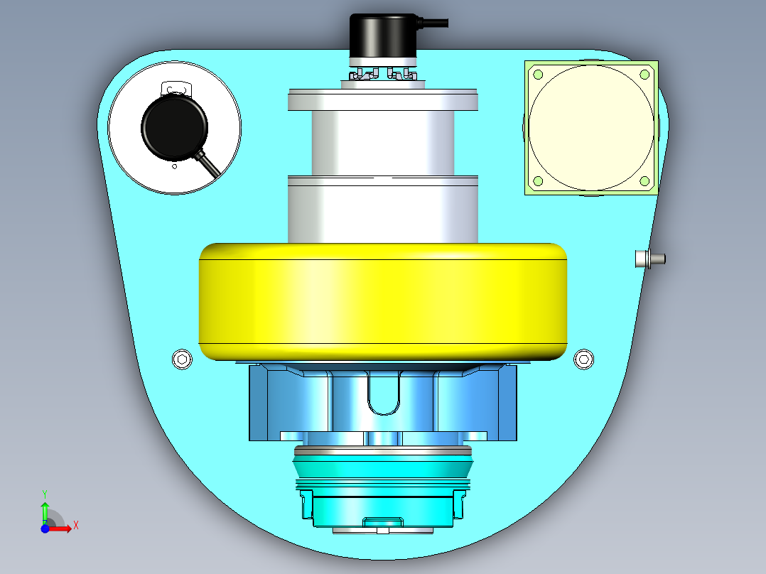单轮带动力驱动转向机构设计前视图