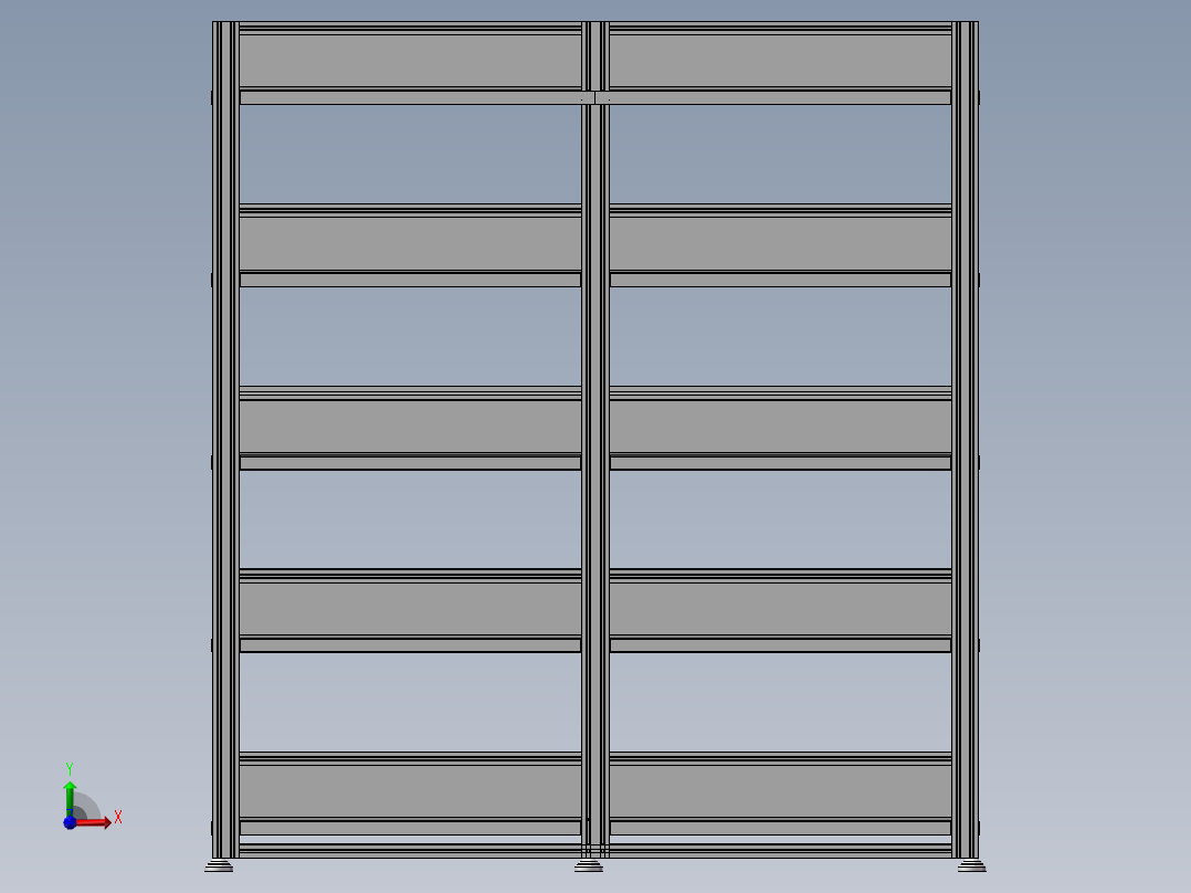 货架、8格货架前视图
