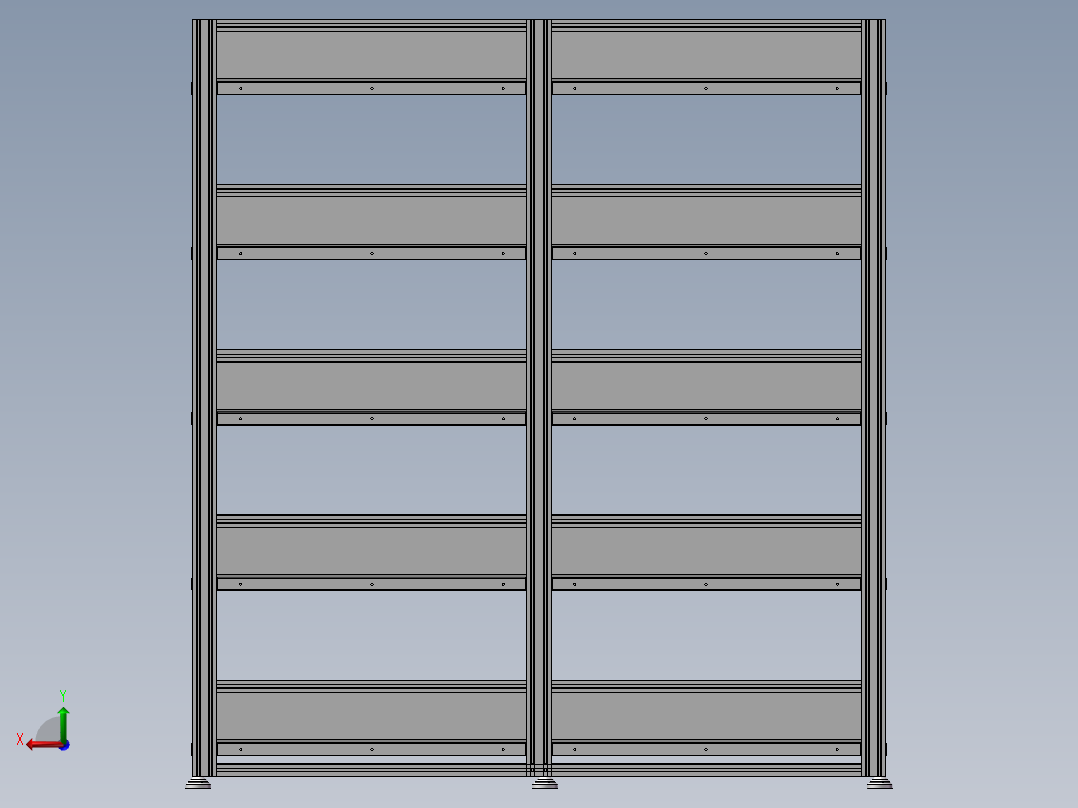 货架、8格货架后视图