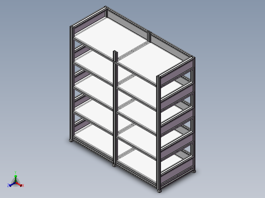 货架、8格货架正等轴测图