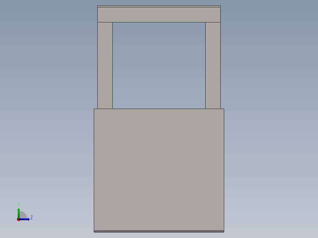 液压油箱尺寸 400x500x700毫米左视图