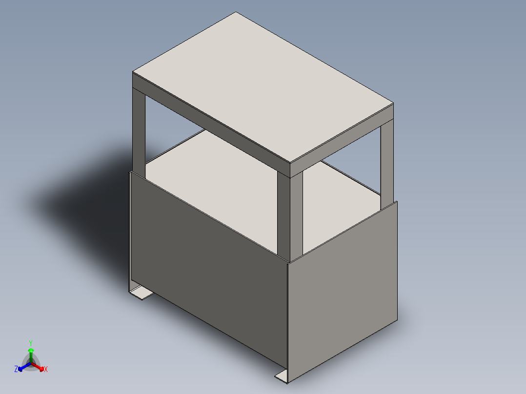 液压油箱尺寸 400x500x700毫米正等轴测图