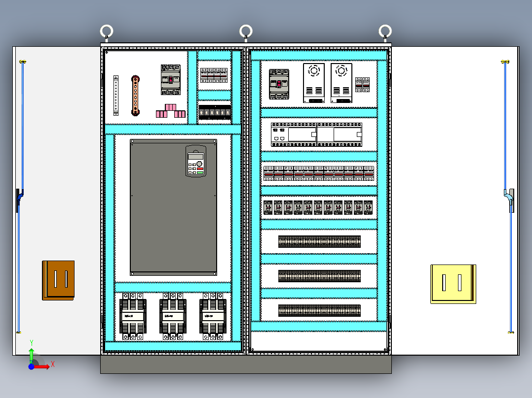 双柜组装变频器星三角+plc控制柜 56274前视图