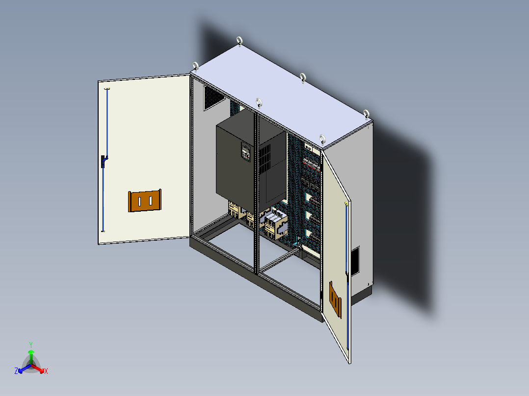双柜组装变频器星三角+plc控制柜 56274正等轴测图