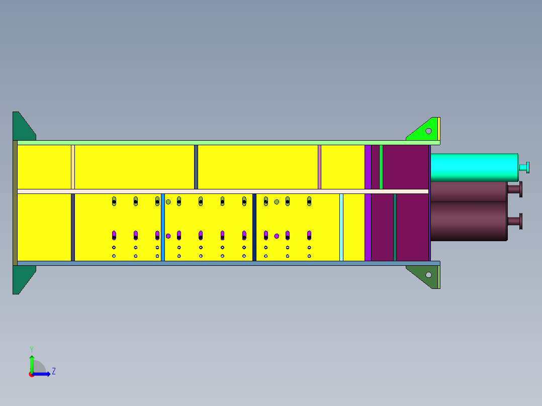 旧金属钢板龙门剪切机左视图