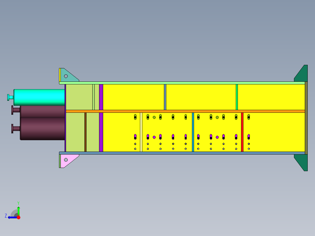 旧金属钢板龙门剪切机右视图