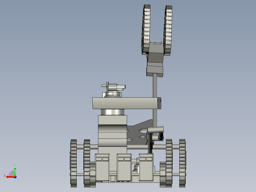 履带车可编程带机械臂机器人后视图