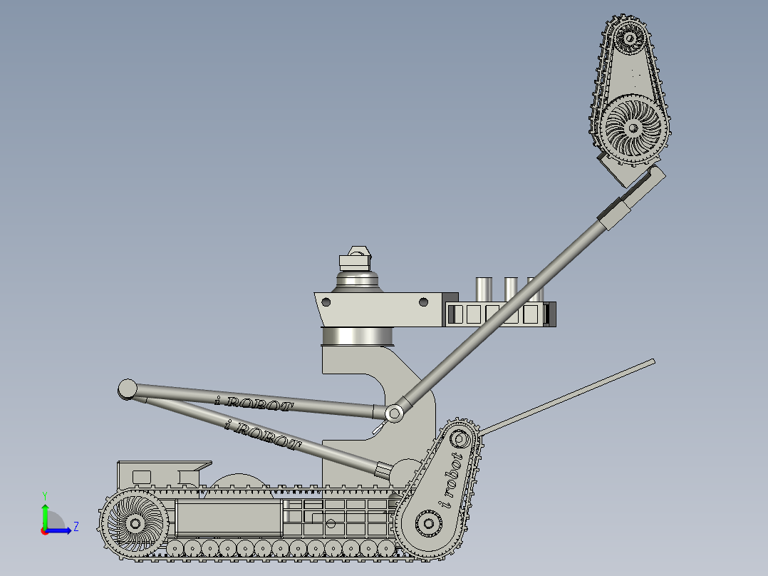 履带车可编程带机械臂机器人左视图